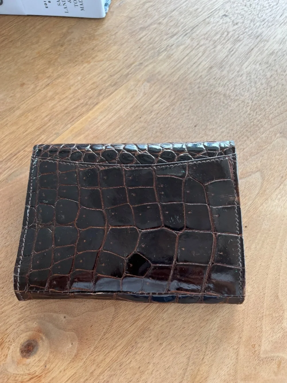 Tardini Genuine Crocodile Trifold Wallet Brown Made in Italy